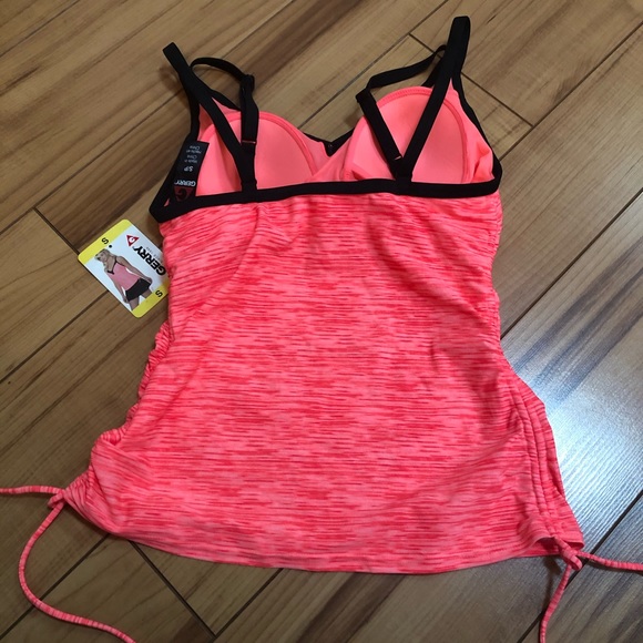 NEW Womens GERRY Sherbet/Black Tankini Swim Top Sm - Picture 3 of 4